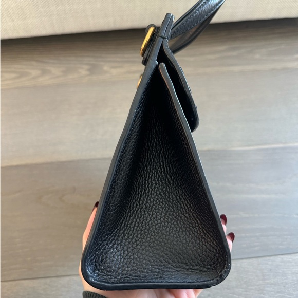 Gucci GG Marmont Top Handle Bag Black Leather Crossbody Gold Hardware - Picture 4 of 11